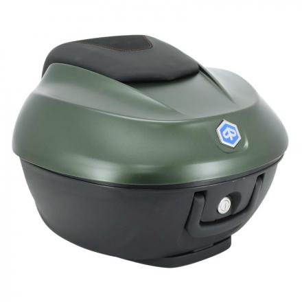 205499 TOP CASE 36L VENDU AVEC LE SUPPORT+DOSSERET ORIGINE PIAGGIO 300-400 BEVERLY 2021+ VERT JUNGLE XV7 333-A -CM323309- p2r ca