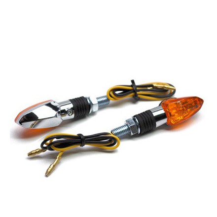  Clignotant Universel Replay Micro Fleche A Lampe Orange-Chrome -Homologue Ce- (Paire) 