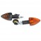 CLIGNOTANT UNIVERSEL REPLAY MINI TRIANGLE ORANGE-NOIR A LAMPE (L 82mm - H 37mm - L 28mm) (PAIRE) **