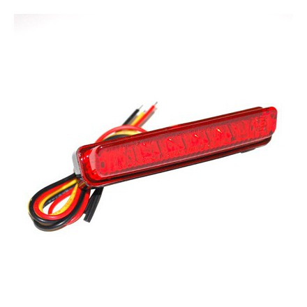  Feu Ar Universel Replay A Leds Barette Rouge avec Stop (6 Leds Rouges) -Homologue Ce- 