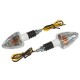  Clignotant Universel Replay Mini Triangle Transparent-Blanc A Lampe Orange (Paire) ** 