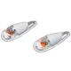  Eclairage Deco Replay Goutte D'Eau Fender Transparent-Blanc Ampoule Orange (Paire) ** 