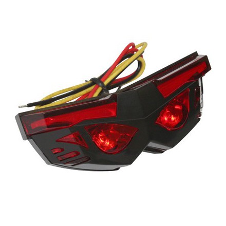  Feu Ar Universel Replay A Leds Mask Rouge-Noir 3 Fonctions (Feu Ar+Stop+Eclairage Plaque) -Homologue Ce- 