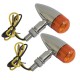  Clignotant Universel Replay Vintage Metal Orange-Chrome A Lampe (Paire) -Homologue Ce- 