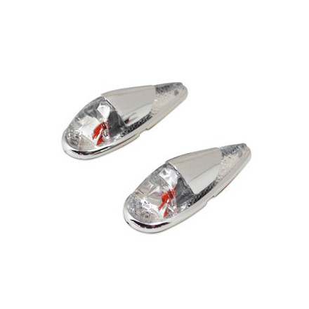  Eclairage Deco Replay Goutte D'Eau Fender Transparent-Chrome Ampoule Orange (Paire) ** 