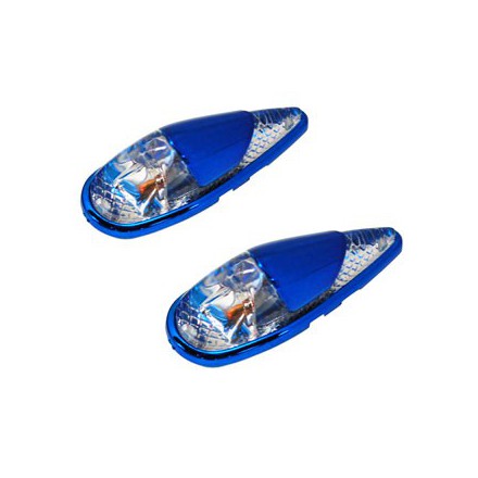  Eclairage Deco Replay Goutte D'Eau Fender Transparent-Bleu Ampoule Orange (Paire) ** 