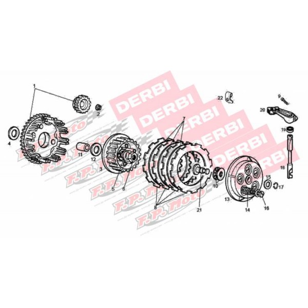 Clavette d'Embiellage Allumage / Pignon Moteur Derbi 50 Eruo 2