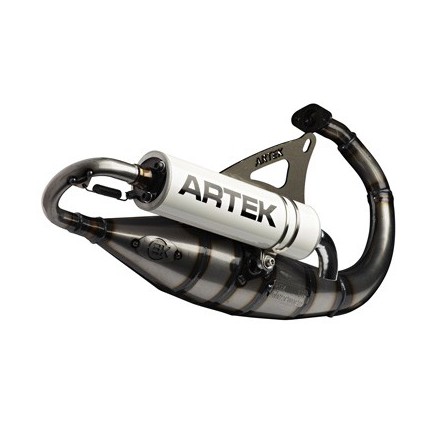 Pot scoot artek K2 evo pour mbk 50 nitro-yamaha 50 aerox-aprilia 50 sr-malaguti 50 f10 (silencieux blanc)