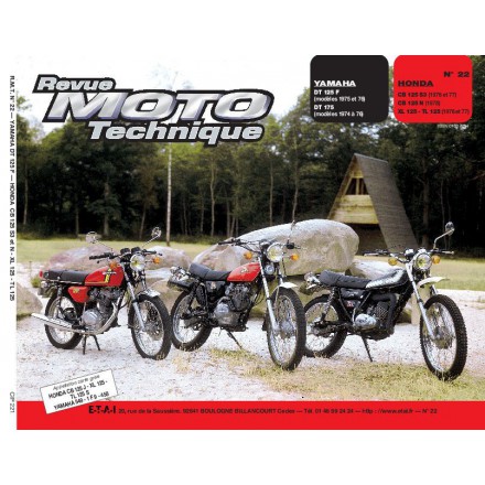 Revue Moto Technique RMT 22.1 HONDA CB 125S-N-XL-TL/YAMAHA DT125F-DT175F