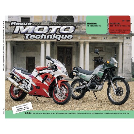 Revue Moto Technique RMT 89.2 HONDA NX 125(89/93)/SUZUKI GSX-R750(92/93)
