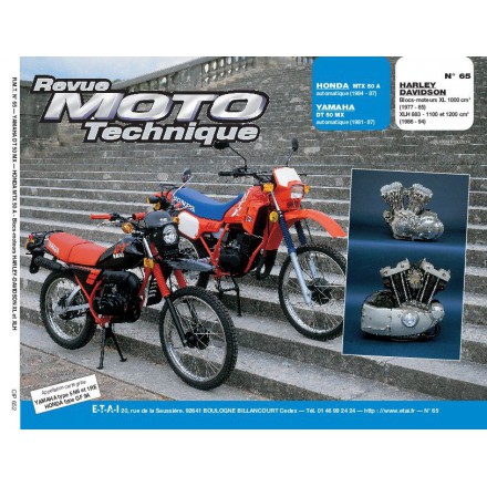 Revue Moto Technique RMT 65.2 HONDA MTX 50-YAMAHA DT 50 MX-HARLEY XL1000