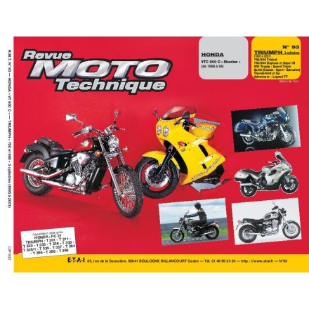 Revue Moto Technique RMT 93.2 HONDA VT 600/TRIUMPH 750-900 