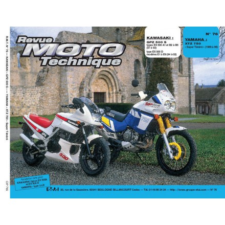 Revue Moto Technique RMT 76.5 KAWASAKI GPZ 500S/YAMAHA XTZ 750 S TENERE 