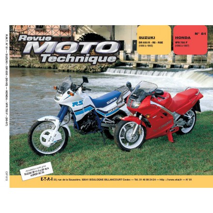 Revue Moto Technique RMT 81.3 SUZUKI DR650R-RS-RSE/HONDA VFR 750F 