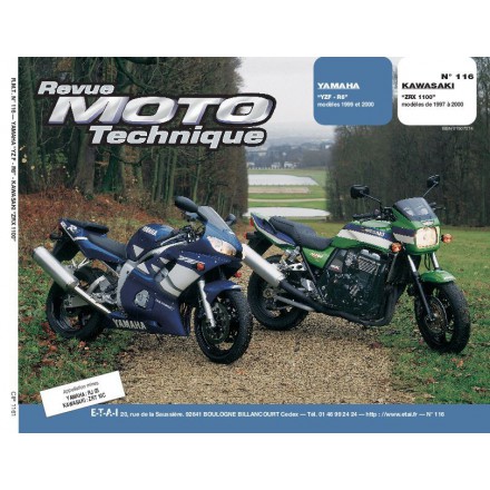 Revue Moto Technique RMT 116.1 YAMAHA YZF 99/00 KAWASAKI ZRX 1100 97/00 