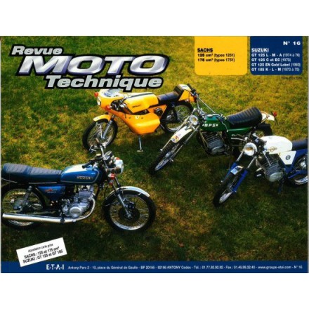 Revue Moto Technique RMT 16 SUZUKI GT 125L-GT185 M/SACHS MOT.1251-1751 