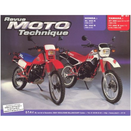 Revue Moto Technique RMT 61.2 HONDA XLR 250-350RFVC/YAMAHA XT 350-TT 350