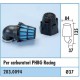 Filtre à air Polini Blue Air Box coudé 90° D. 37mm