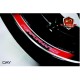 Kit déco de 8 stickers Fluorescent pour Jantes AV+AR "PERFORMANCE" Rouge