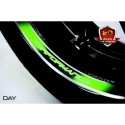 Kit déco de 8 stickers Vert Fluorescent pour Jantes AV+AR "PERFORMANCE"