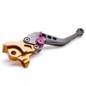 LEVIER DE FREIN REPLAY RACE POUR MBK 50 NITRO 1997-2012 - YAMAHA 50 AEROX 1997-2012 DROIT OR-GRIS