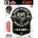 Autocollant LETHAL THREAT ZOMBIE K9 UNIT (15x20cm)