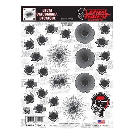 Autocollant LETHAL THREAT BULLET HOLES (15x20cm)