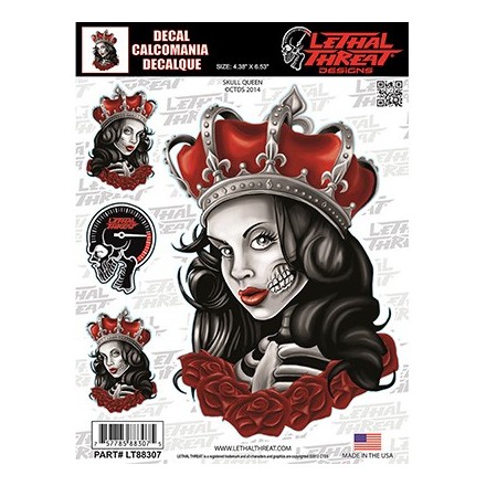 Autocollant LETHAL THREAT SKULL QUEEN (15x20cm) 