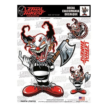 Autocollant LETHAL THREAT KILLER CLOWN SET (15x20cm) 