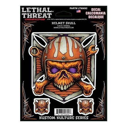 Autocollant LETHAL THREAT HELMET SKULL (15x20cm) 