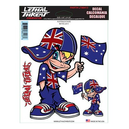 Autocollant LETHAL THREAT AUSTRALIA DUDE (15x20cm) 