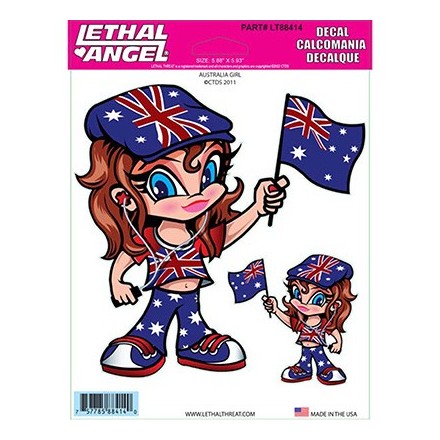 Autocollant LETHAL THREAT AUSTRALIA GIRL (15x20cm) 