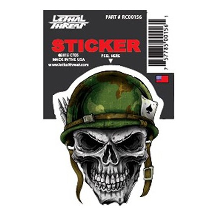 Autocollant LETHAL THREAT ARMY HELMET SKULL (7x11cm)