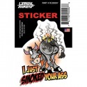 AUTOCOLLANT-STICKER LETHAL THREAT MINI VILAIN BULL EN FEU (60x80mm)