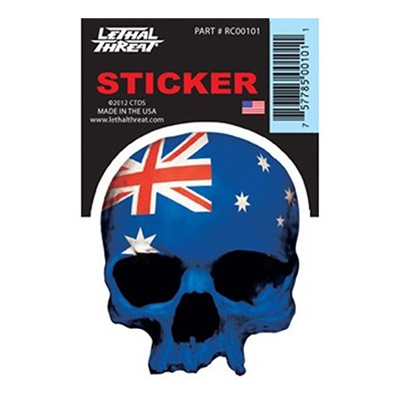 Autocollant LETHAL THREAT AUSTRALIAN SKULL (7x11cm)