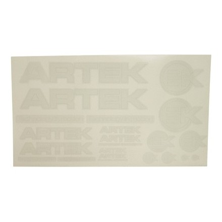 Autocollant ARTEK BLANC-TRANSPARENT (1 PLANCHE DE 24 AutocollantS - 440mmx230mm)