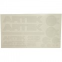 AUTOCOLLANT-STICKER ARTEK BLANC-TRANSPARENT PRECOUPE (1 PLANCHE DE 24 - 440mmx230mm)