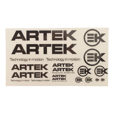 Autocollant ARTEK NOIR-TRANSPARENT (1 PLANCHE DE 24 AutocollantS 440mmx230mm)