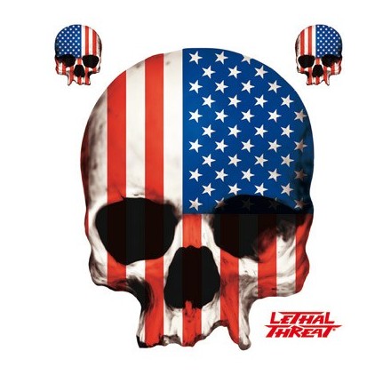 Autocollant LETHAL THREAT USA SKULL (15x20cm) ()