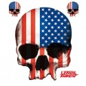 Autocollant LETHAL THREAT USA SKULL (15x20cm) ()