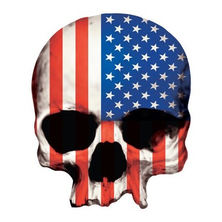 Autocollant LETHAL THREAT USA SKULL (7x11cm) ()