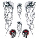 Autocollant LETHAL THREAT TRIBAL CHROME SKULLS (15x20cm) ()