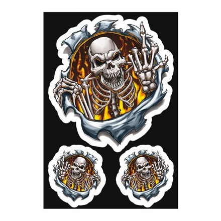 Autocollant LETHAL THREAT FINGER SKULL (7,5x14cm) ()