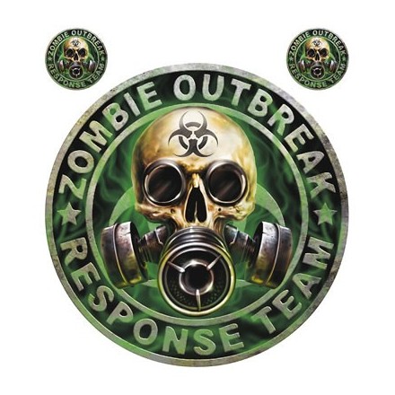 Autocollant LETHAL THREAT ZOMBIE OUTBREAK (15x20cm) ()