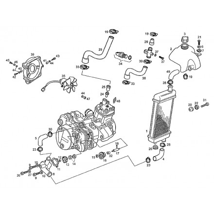 Durites d'eau pour moto 50cc à moteur Derbi ou Minarelli AM6