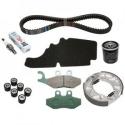 KIT ENTRETIEN MAXISCOOTER ORIGINE PIAGGIO 125 FLY 4T 2006- (AVEC GUIDES VARIATEUR) -1R000399-