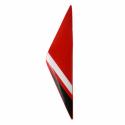 Adhésif Gauche plaque phare Gilera 50 SMT / RCR 2013 Blanc et Rouge (N°2) -2H000913-