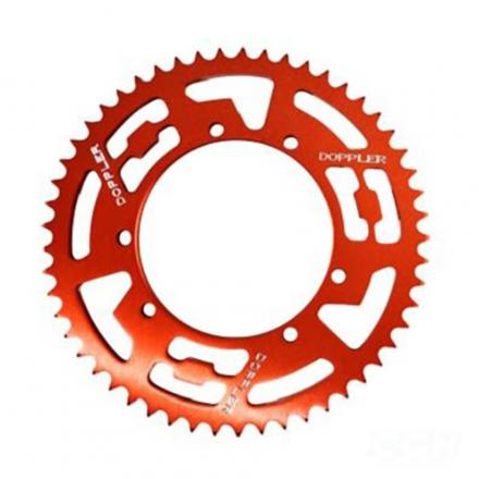 Couronne alu DOPPLER Rouge pour Sherco Enduro / SM pas 428 53 DTS, Diam. 110, fixation 6 trous (3X2)