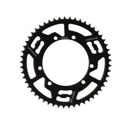 Couronne alu DOPPLER Noir pour Sherco Enduro / SM pas 428 53 DTS, Diam. 110, fixation 6 trous (3X2)