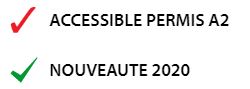 ACCESSIBLE PERMIS A2, NOUVEAUTE 2020